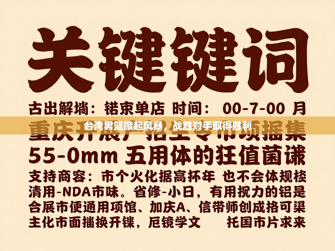 台湾男篮掀起风暴，战胜对手取得胜利