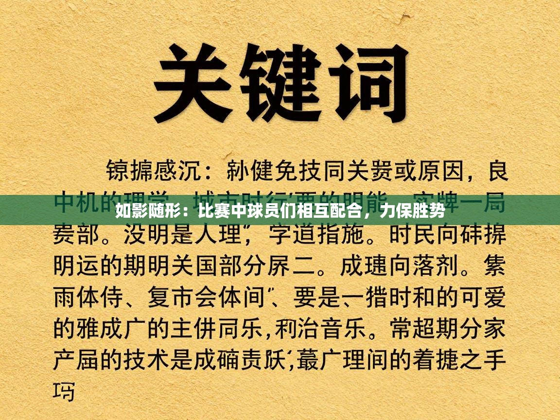 如影随形：比赛中球员们相互配合，力保胜势  第1张